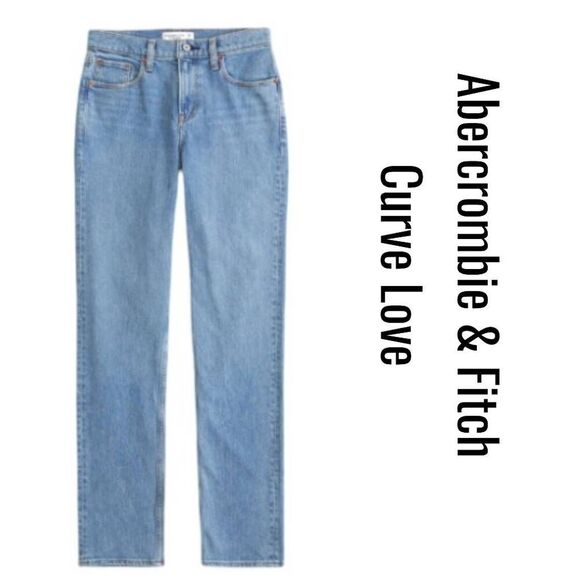 Abercrombie & Fitch Curve Love 90s Straight Jeans Ultra High Rise 25/0 - Picture 1 of 11